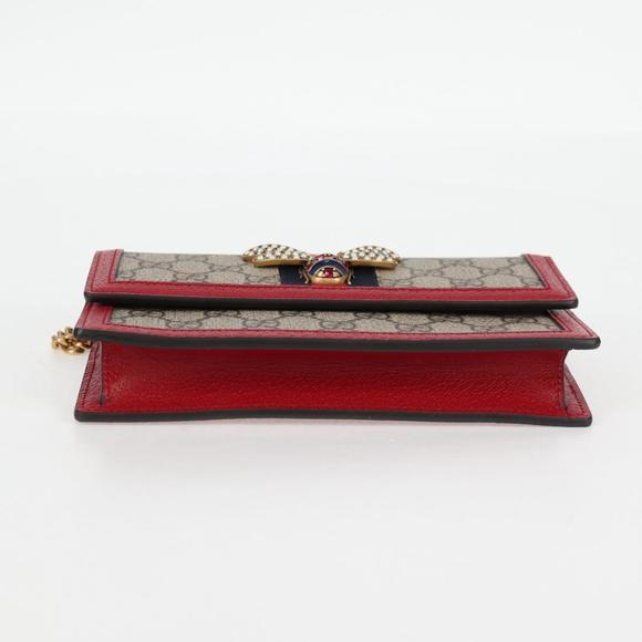 GUCCI GG Supreme Queen Margaret Wallet PVC Beige 476079 496334 Auth ac3848M - Picture 9 of 16